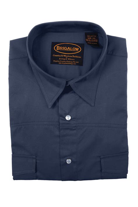 Boys 100 Cotton Navy Dress Shirt 8056g Brigalow