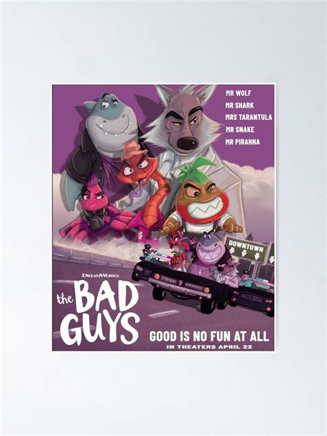 "The Bad Guys Film , The Bad Guys Movie 2022, Mr Piranha Poster" Poster ...