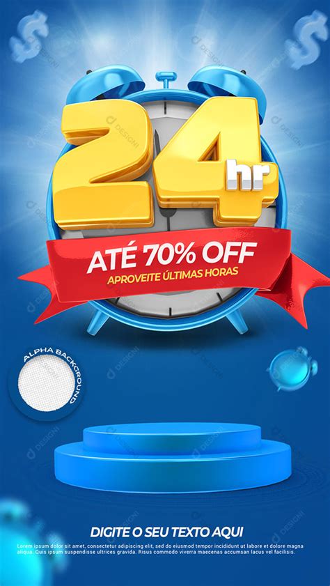 24 Horas de Descontos Ofertas Social Media PSD Editável download