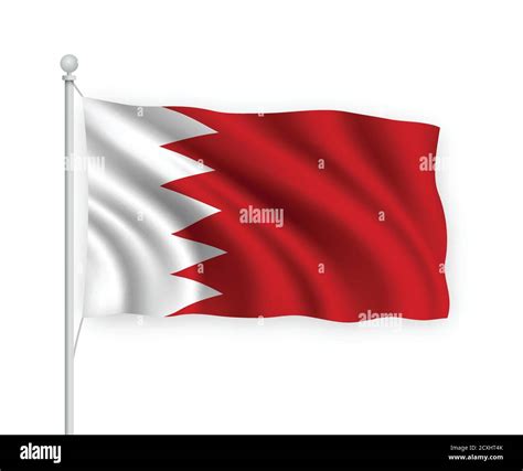 3d Waving Flag Bahrain Isolated On White Background Stock Vector Image