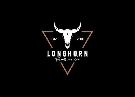 Premium Vector Vintage Apparel Logo With Longhorn Skull