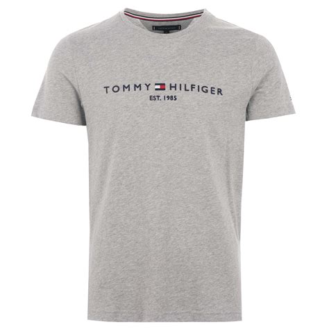 Tommy Hilfiger Logo T Shirt Cloud Mw0mw11465