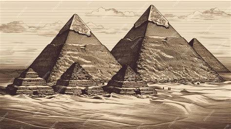 Ancient Egyptian Pyramid Drawings