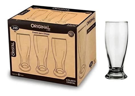 Jogo De Copo 6 Peças Cerveja Beer 200ml Taça Tulipa Chopp