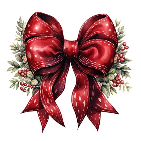 Christmas Bow Clipart, Red Bow Clipart, Watercolor Christmas Bow Clipart, Xmas Bow Clipart ...