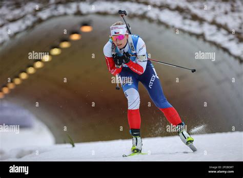 Lucie Charvatova Of Czech Republic Competes During The Women S Biathlon