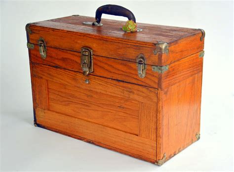 Antique Wooden Machinist Tool Box Chest Rustic Industrial 7 Drawer