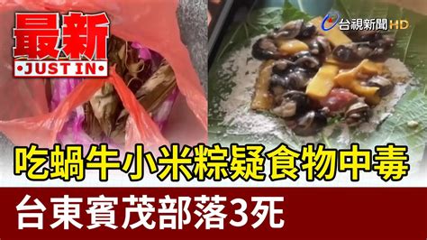 吃蝸牛小米粽疑食物中毒 台東賓茂部落3死【最新快訊】 Youtube