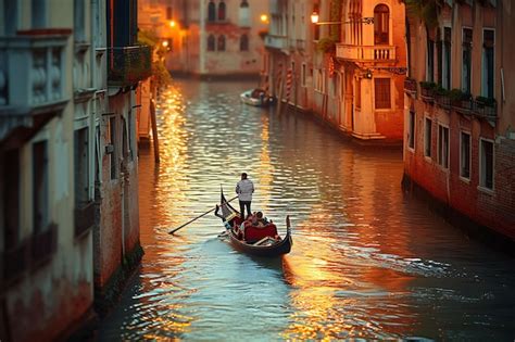 Premium Photo Photo Of Couples Taking A Romantic Gondola Ride In A