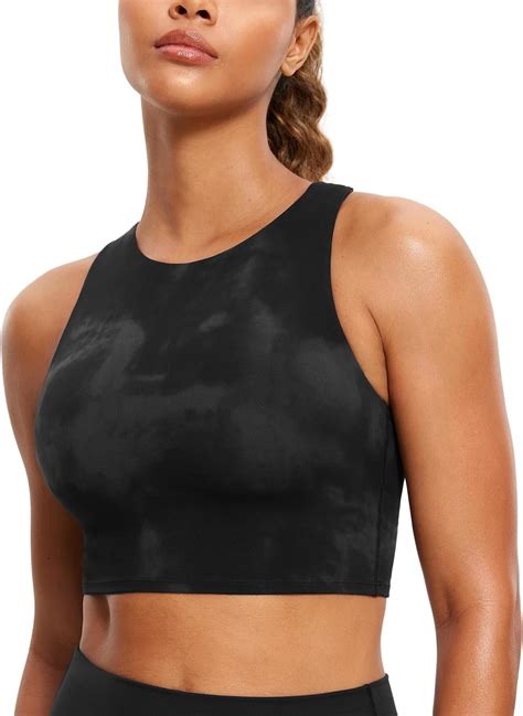 Crz Yoga Butterluxe Womens Racerback High Neck Longline Sports Bra