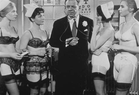 Sidney James Checks His Beating Heart In Carry On Regardless 1961 Celebrities In Stockings