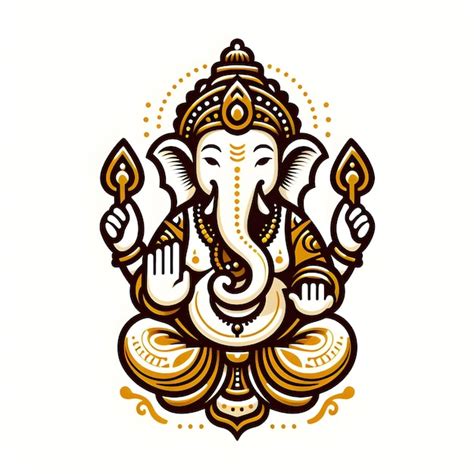 Lord Ganesha Ganpati On Ganesh Chaturthi Or Indian Wedding Clipart