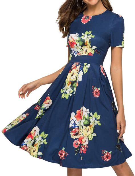 Simple Flavor Women S Floral Summer Midi Dress Vintage Evening Dress