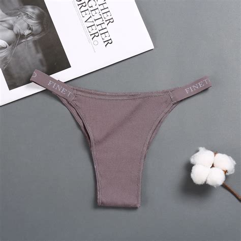 Finetoo 2022 Hot Women G String Cotton Thongs Sexy T Back Panties Thong