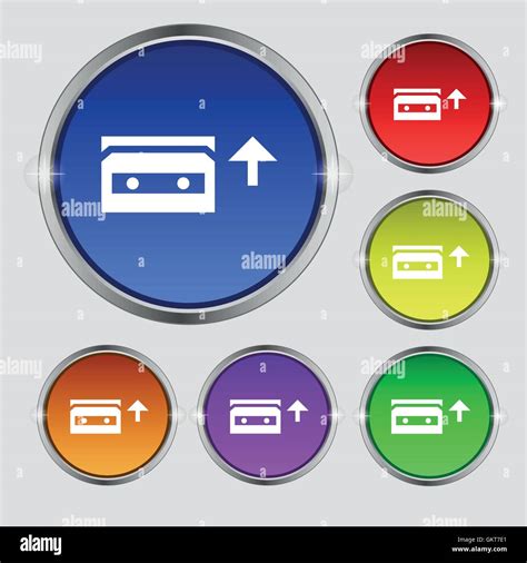 L Ic Ne De Cassette Audio Signe Le Symbole Rond Sur Les Boutons De