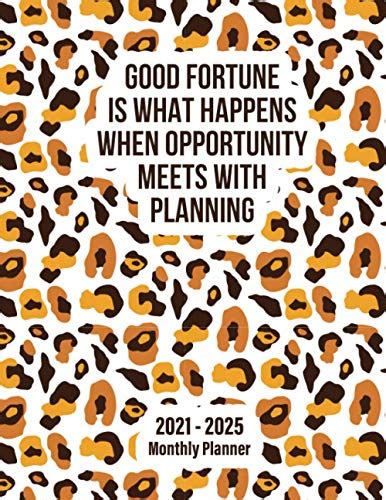 2021 2025 Five Year Monthly Planner Good Fortune Is What Happens