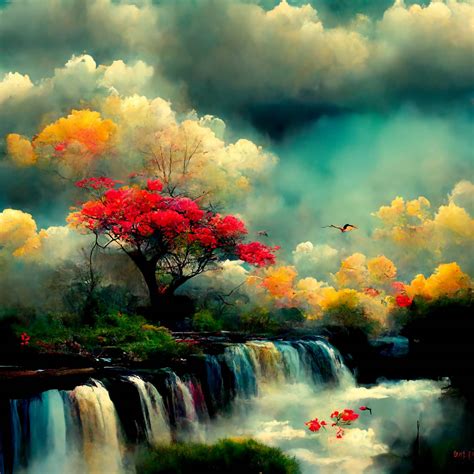 Autumn Waterfalls By Thenocturnalspirit On Deviantart