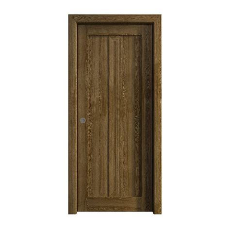 Sartodoors 42 In X 96 In Marble Oak Solid Wood Pocket Door With