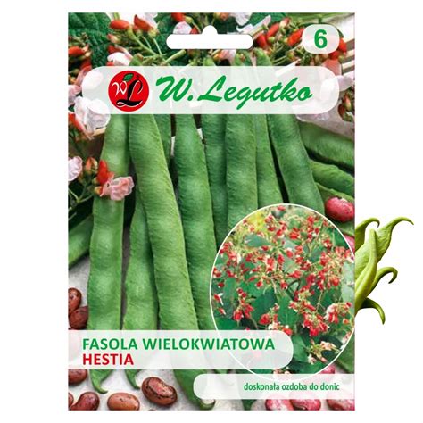 FASOLA SZPARAGOWA WIELOKWIATOWA KARŁOWA HESTIA BEZWŁÓKNISTA NASIONA 40g