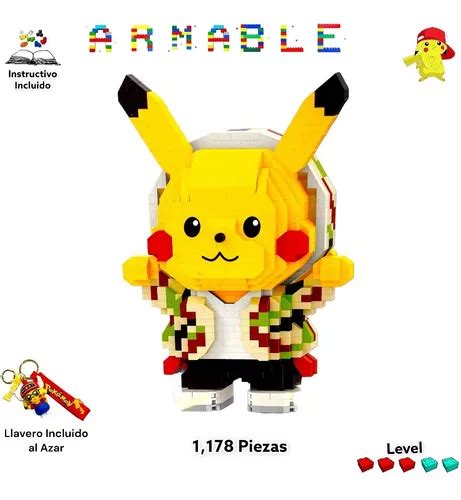 Rompecabezas 3d Mini Bloques Armables Pikachu 1178pz Meses Sin Intereses