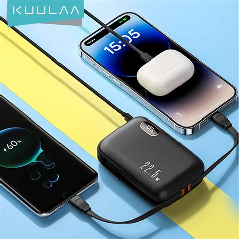 KUULAA Cargador De Bater A Port Til De 22 5 W Powerbank De Carga R Pida Png