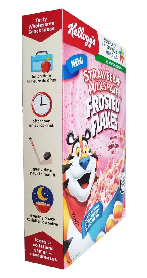 Kelloggs Strawberry Milkshake Flavored Frosted Flakes Cereal 435g15 Oz Box Imported From