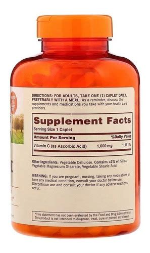 Vitamina C 1000mg 300 Comprimidos Tabletes Sundown Naturals Frete Grátis