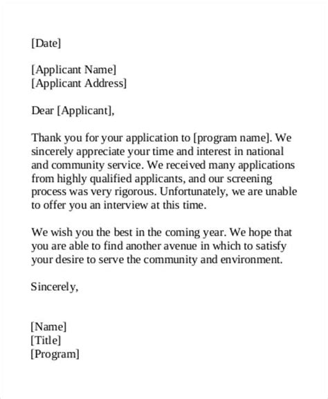 Offer Rejection Letter Templates 8 Free Word Pdf Format Download