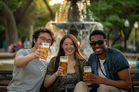 Amigos Felices Brindando Con La Cerveza Foto Gratis