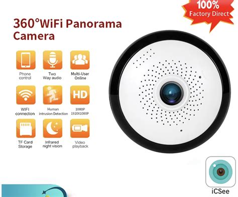 Icsee Degrees Fisheye Wifi Ip Cctv Camera P Vr Wireless