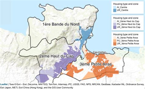 Administrative boundaries of the three communal sections of Cap Haïtien