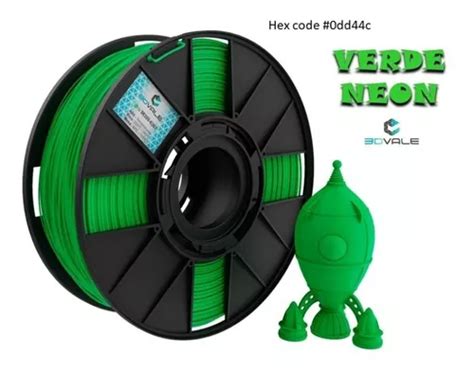 Kg De Filamento Dvale Verde Neon Para Impressora D