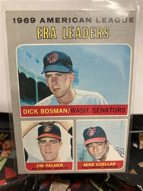 1970 Topps 68 1969 A L ERA Leaders Dick Bosman Jim Palmer Mike