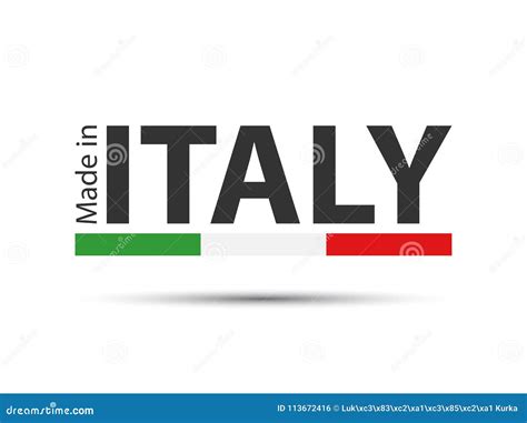 Made In Italy Colored Symbol With Italian Tricolor Stock Vector