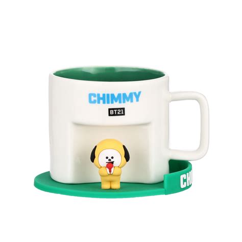 BT21 Collection Cartoon Ceramic Cup With Coaster 450mL CHIMMY