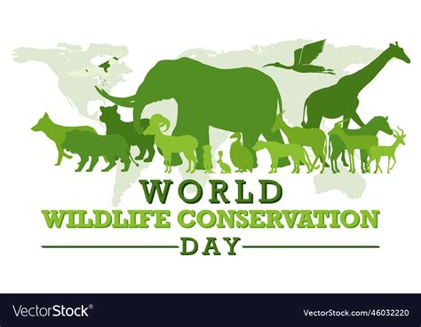 World Wildlife Conservation Day Poster Template Vector Image