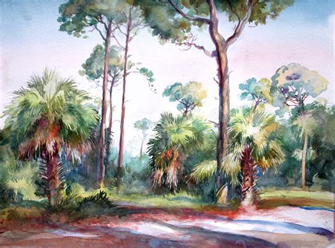 Classic Realism Florida Watercolor Paintings Honeymoon Island