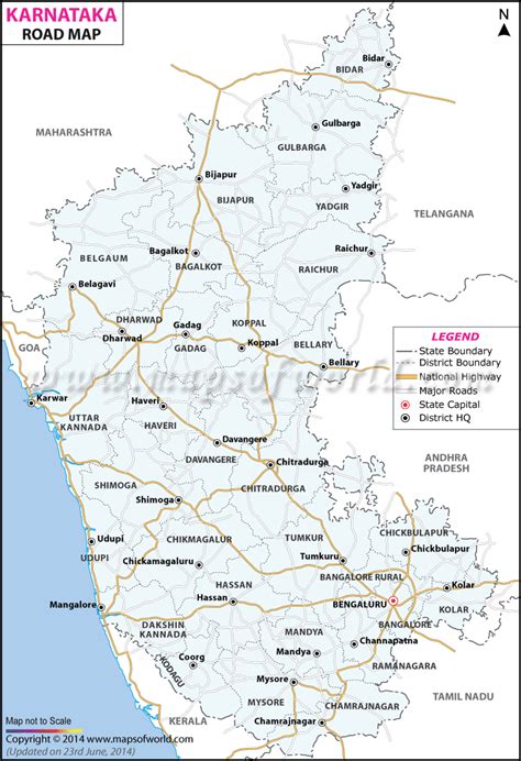 Karnataka Road Map Map Road Trip Adventure Roadmap