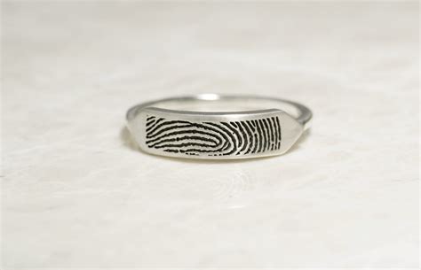 Delicate Sterling Silver Fingerprint Signet Ring Brentandjess