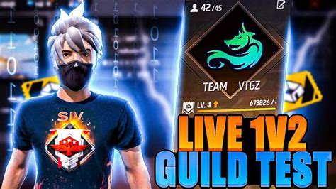 Free Fire Live Telugu🔥 1v2 Guild Trails😍 Vamsi Gaming Youtube