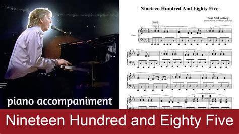 Nineteen Hundred And Eighty Five Piano Accompaniment Youtube