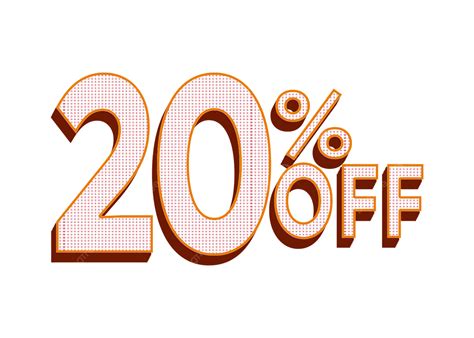 20 Percent Off 3d Shiny Golden Number 20 Off 20 Percent 20 Off Png