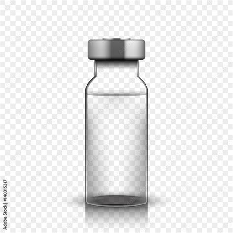 Transparent Glass Medical Vial Vector Illustration On Simple