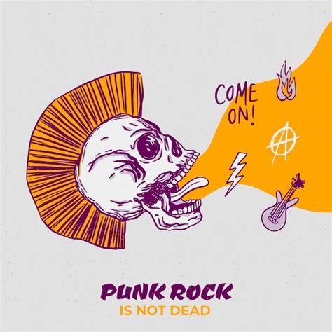 Free Vector Hand Drawn Punk Rock Illustration