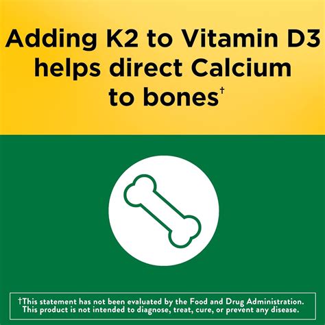 Nature Made Vitamin D3 K2 5000 Iu 125 Mcg Vitamin D Dietary Supplement For Bone Teeth