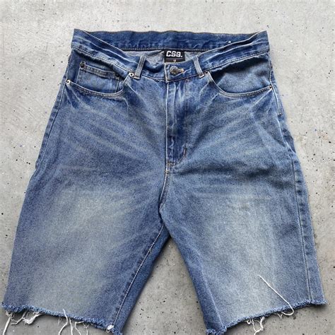 Csg Dark Blue Jorts 32 These Were Cut A Little Bit Depop