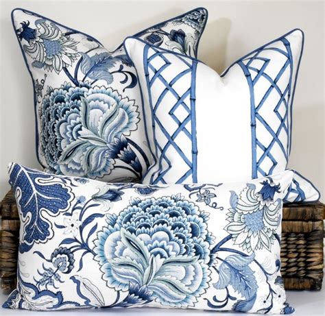 Blue Classic Floral Pillow Cover Chinoiserie Blue Home Decor Etsy Artofit