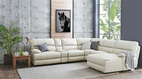 Rawson Leather Modular Lounge Suite | Harvey Norman