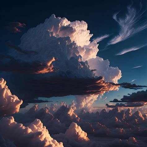 Premium Ai Image Beautiful Sky With Cumulus Clouds