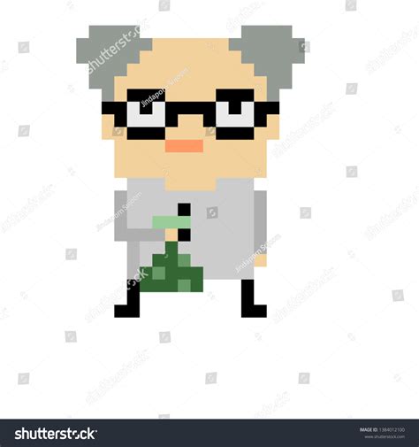 Pixel Art Scientist Version Cartoon Stock Vector Royalty Free